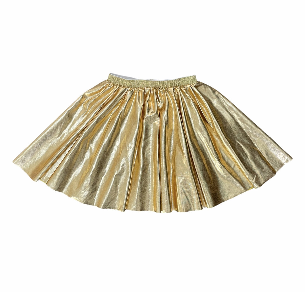 Gold metallic skater skirt