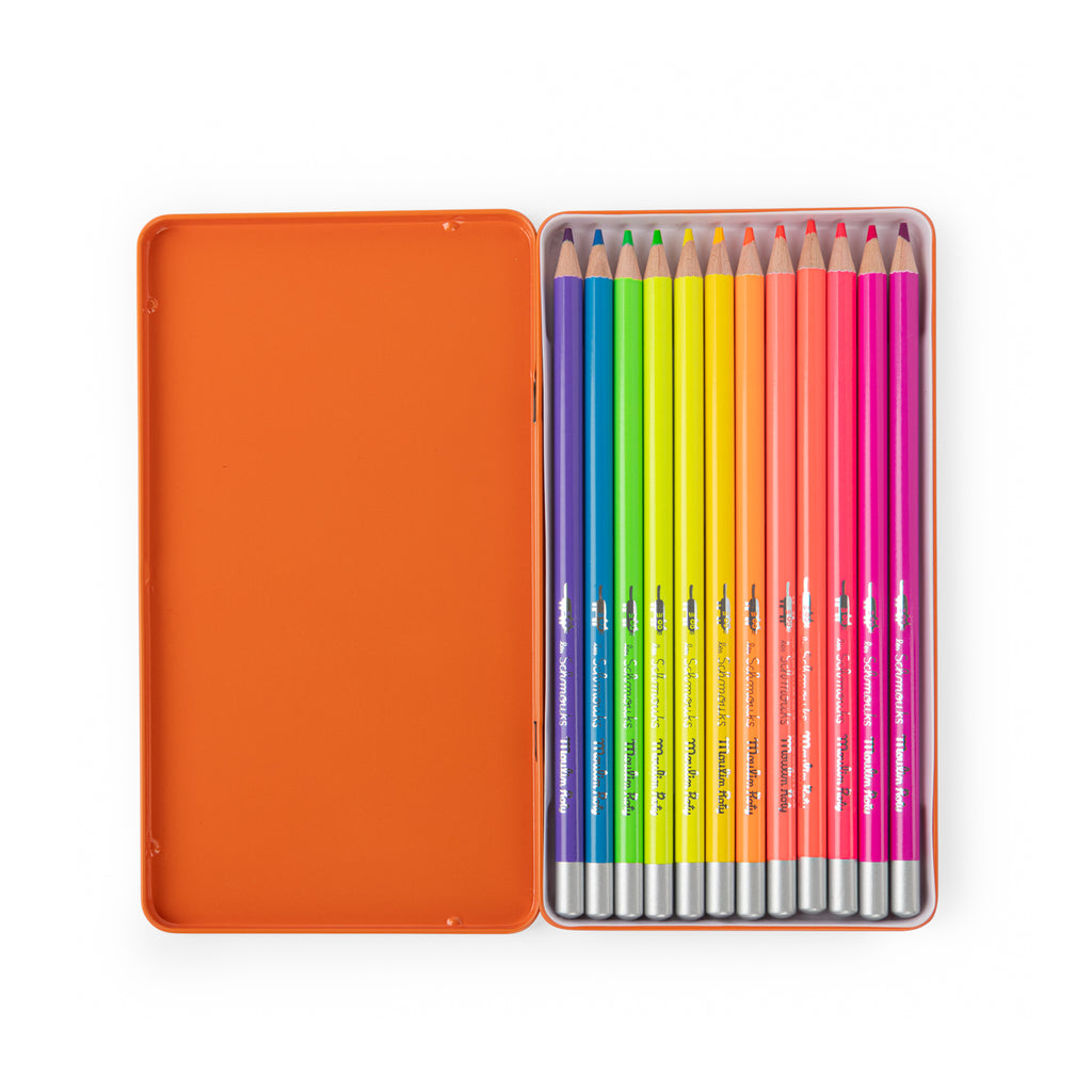 12 neon colouring pencils Les Schmouks